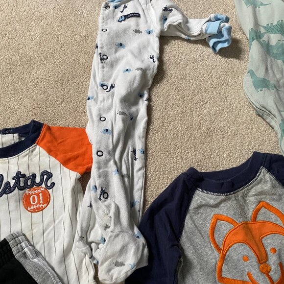 13 Piece Baby Boy Bundle  Sleepers  , Swaddle and First Christmas ! - Picture 5 of 10